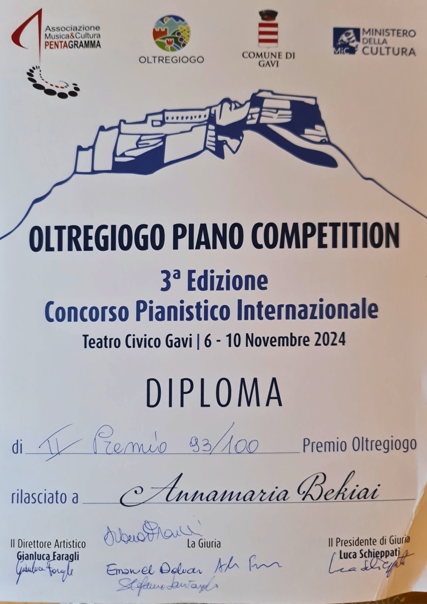 Anamaria Beqaj - Second Price - Oltregiogo Piano Competition